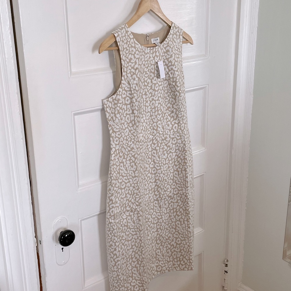 J.CREW FACTORY Leopard Print Sheath Dress - Women’s Size 10 - New With Tags - Picture 4 of 9